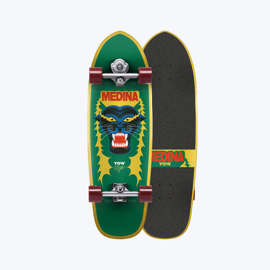 Detalhe do surfskate Gabriel Medina Panthera edicao Brasil YOW Surf